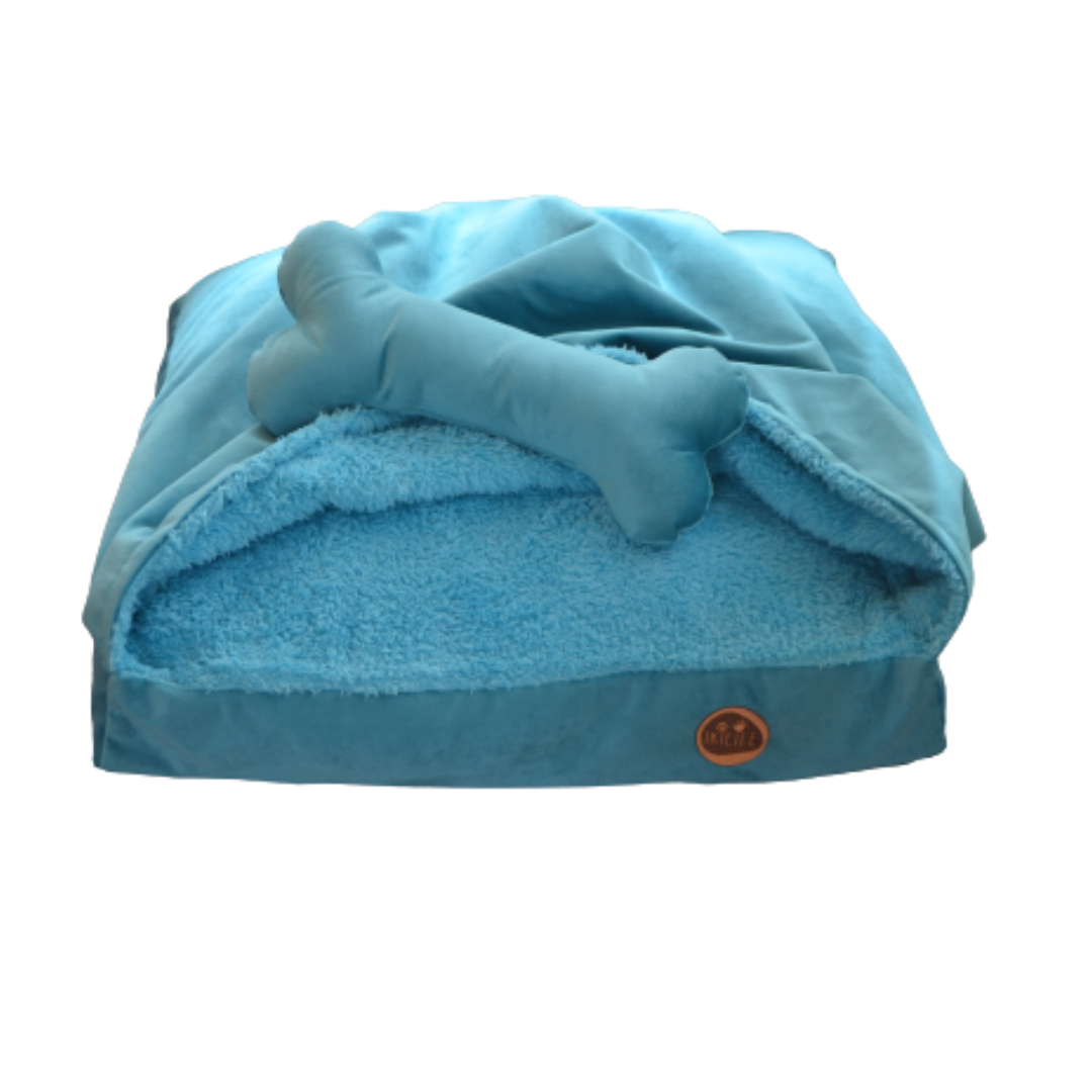 Cama con Manta - Turquesa