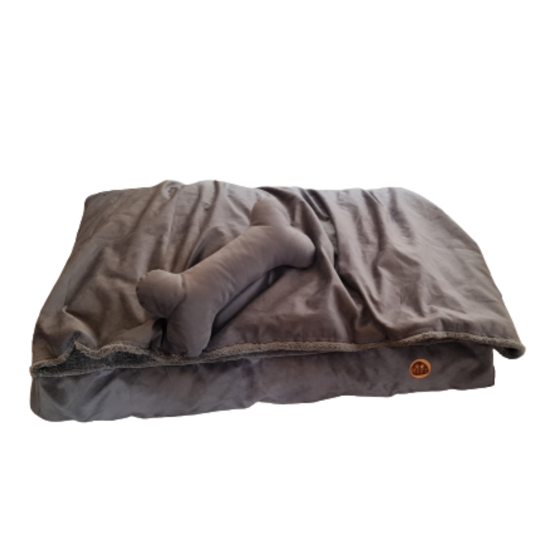 Cama con Manta - Gris