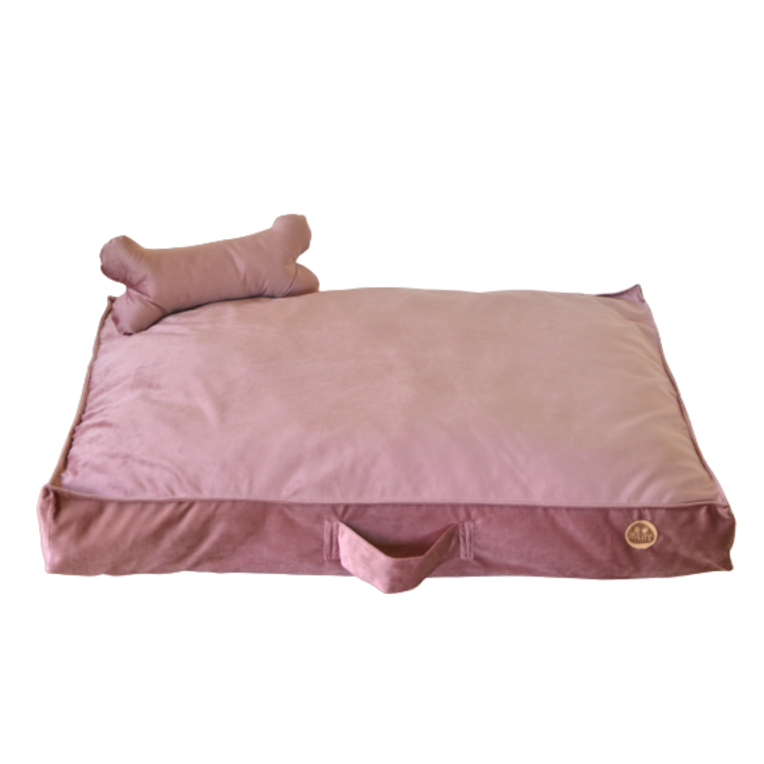 Cama Rectangular Para Mascotas - Palo Rosa