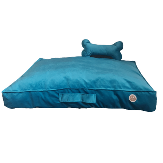 Cama Rectangular Para Mascotas - Turquesa