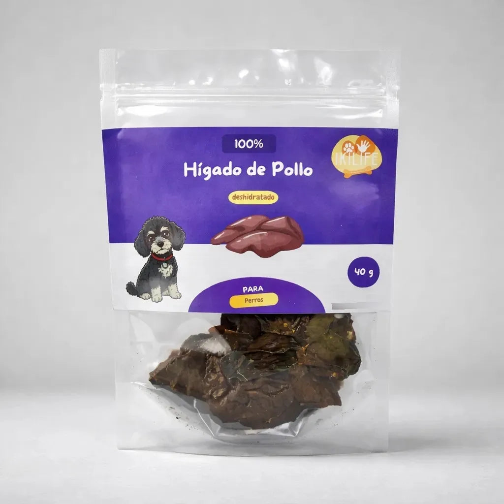 Snack Natural - 100% Hígado de Pollo deshidratado - Ikilife