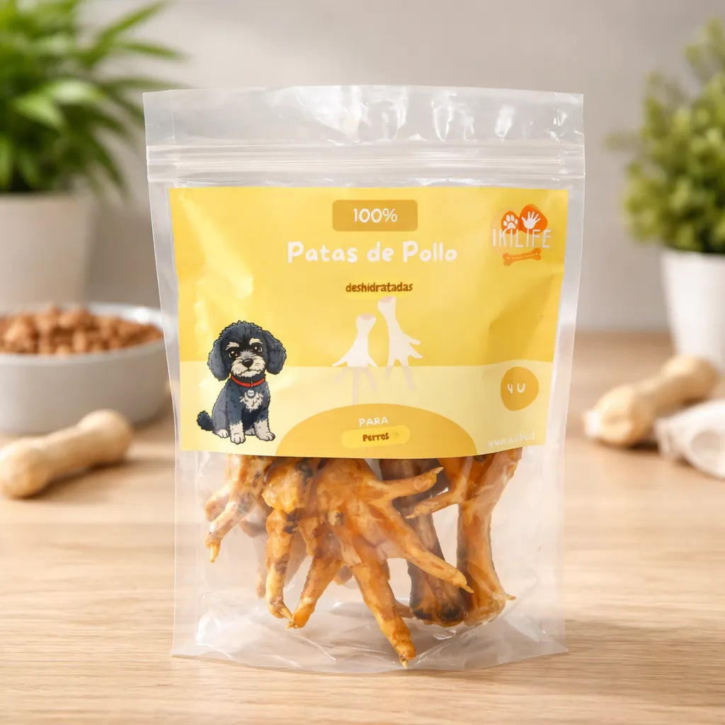 Snack Natural - Patas de Pollo Deshidratadas (4 unidades) - Ikilife