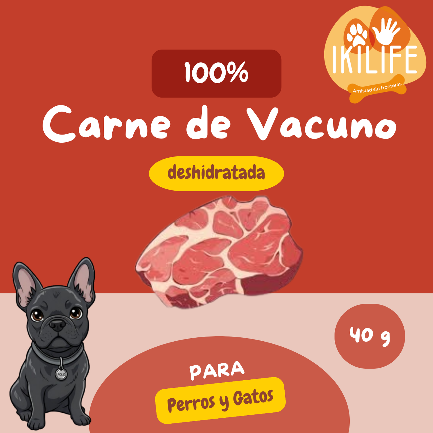 Snack Natural - 100% Carne de Vacuno deshidratada - Ikilife