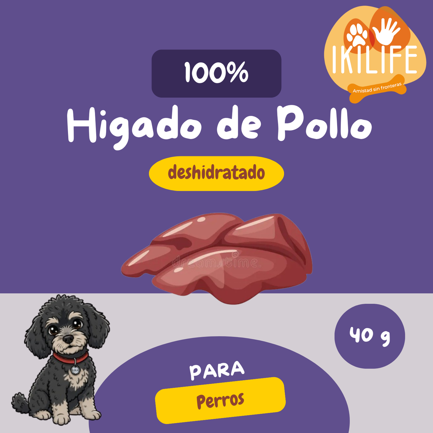 Snack Natural - 100% Hígado de Pollo deshidratado - Ikilife