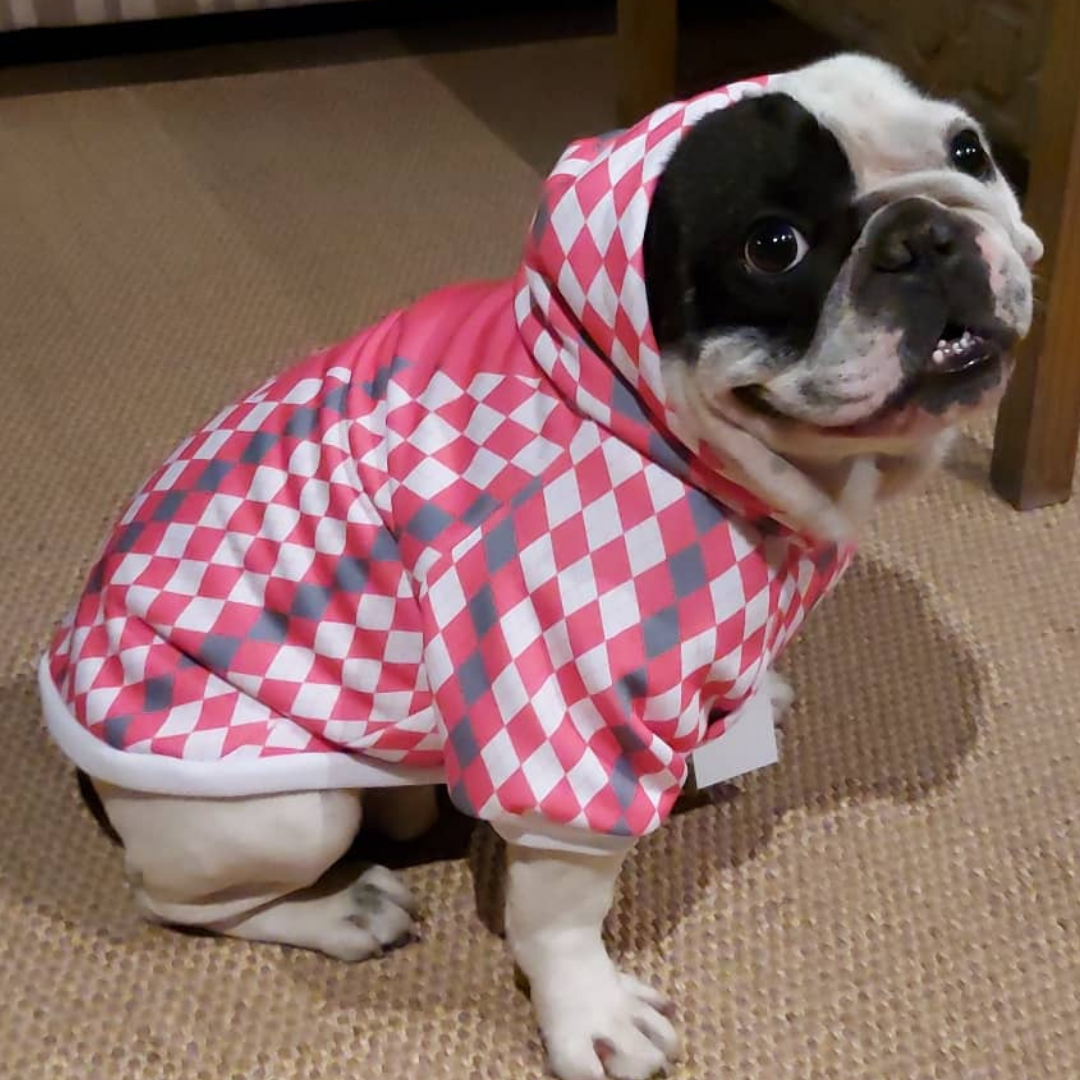 Polerón Franela Estampado - Rombos Rosados