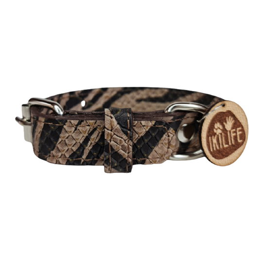 Collar de Cuero para perros - Zebra hebilla nickel