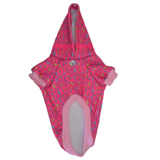 Polerón Franela Estampado - Rayos Rosado