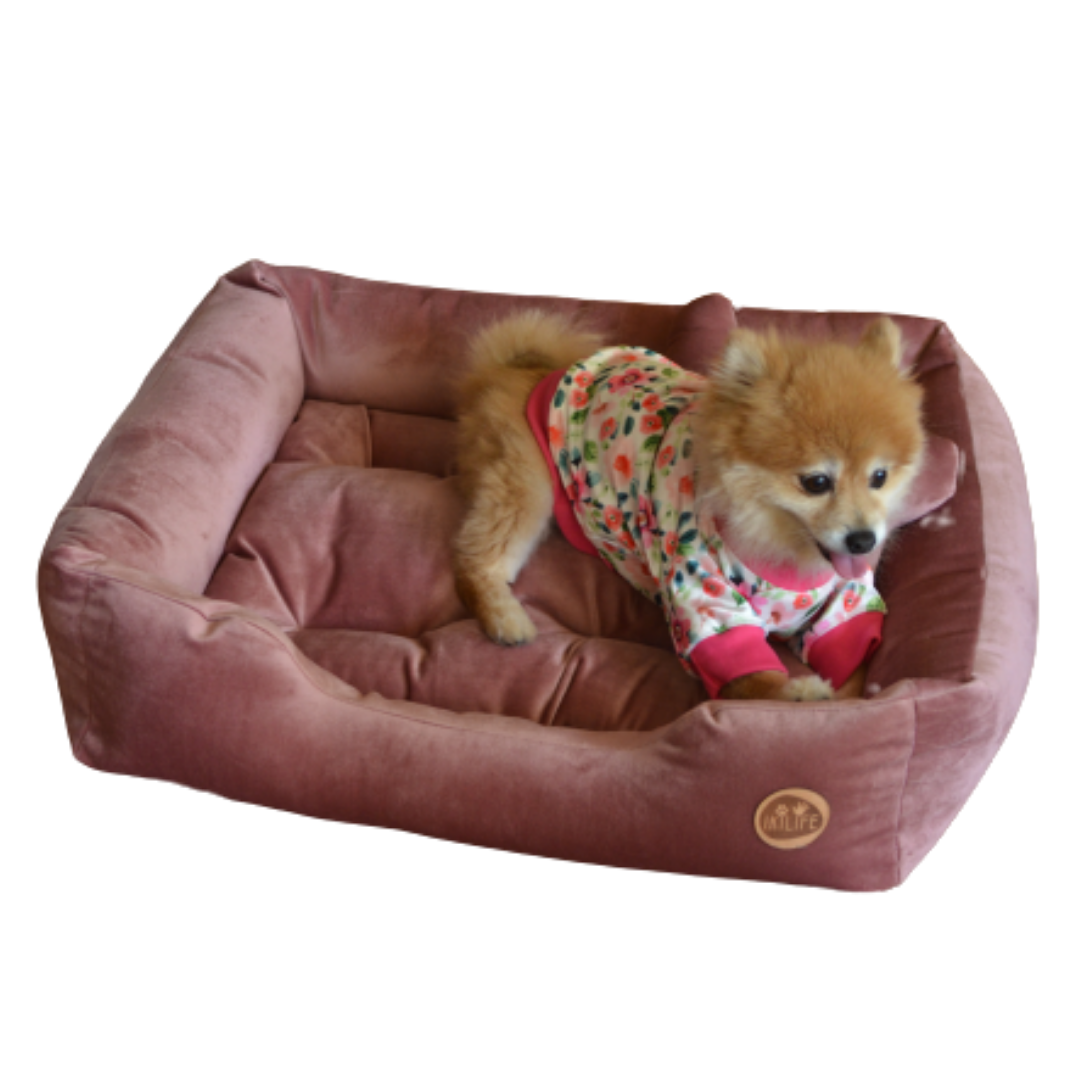 Cama Clásica Para Mascotas - Palo Rosa
